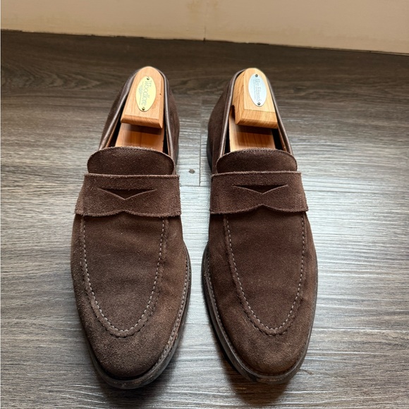 Crockett & Jones Brown Suede Loafers